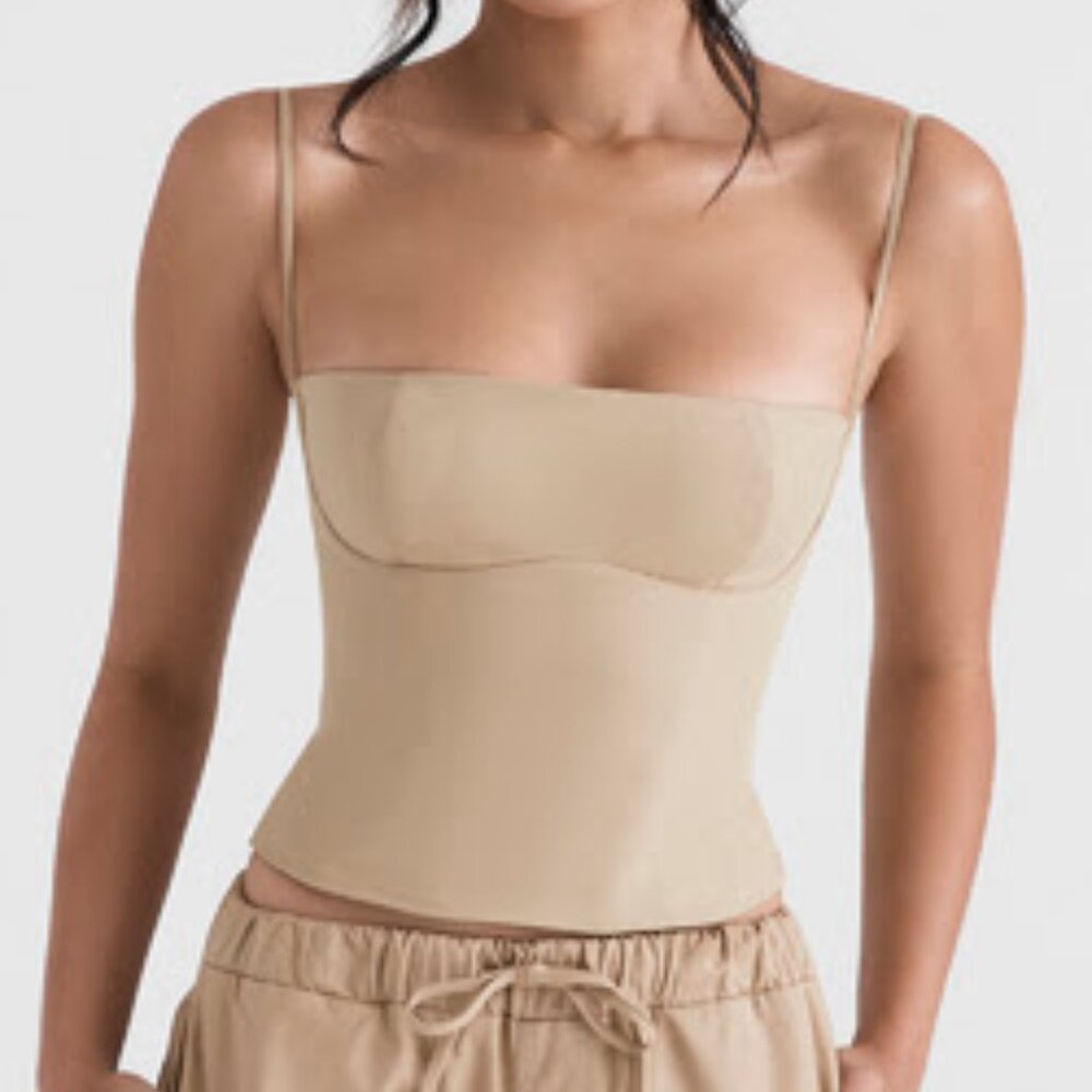 Audette Camel Structured Corset
